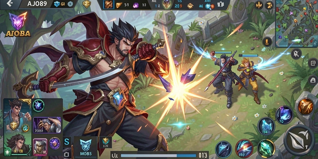 Gameplay AJO89 dengan pertarungan tim yang seru dan strategi mendalam.