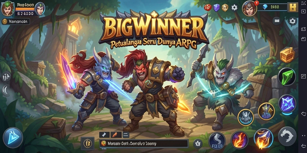 Tangkapan layar utama dari gameplay seru BIGWINNER di dunia ARPG.