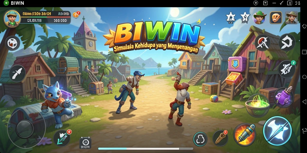 Tangkapan layar gameplay BIWIN menampilkan karakter yang sedang bersosialisasi.