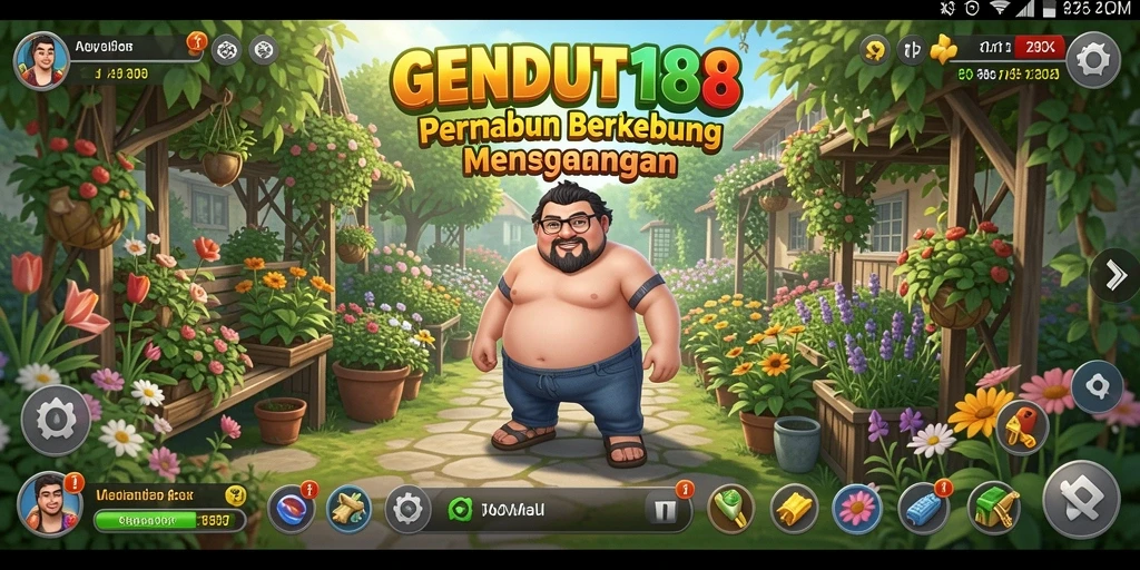 Screenshot gameplay GENDUT188 yang menunjukkan kebun subur dan interaksi penuh warna.