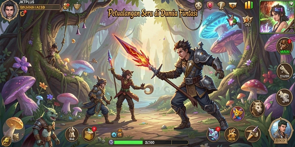 Tampilan gameplay JKTPLUS dengan petualangan yang penuh warna dan tantangan.