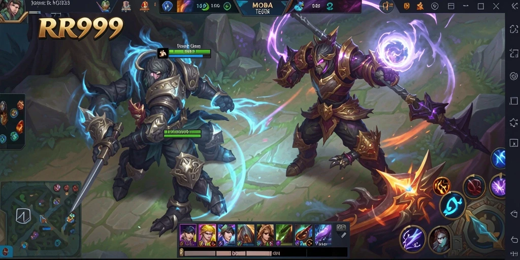 Tampilan gameplay seru di RR999 dengan karakter dan pertarungan intens.