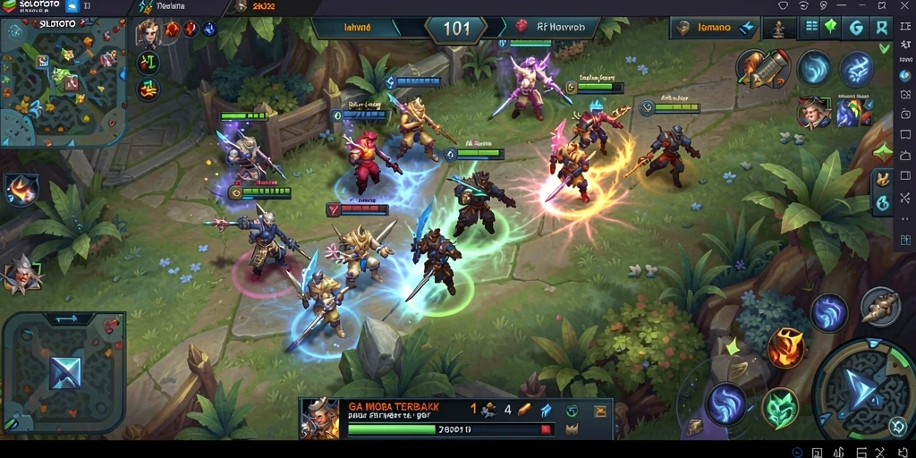 Tampilan dinamis gameplay MOBA dari SOLOTOTO.