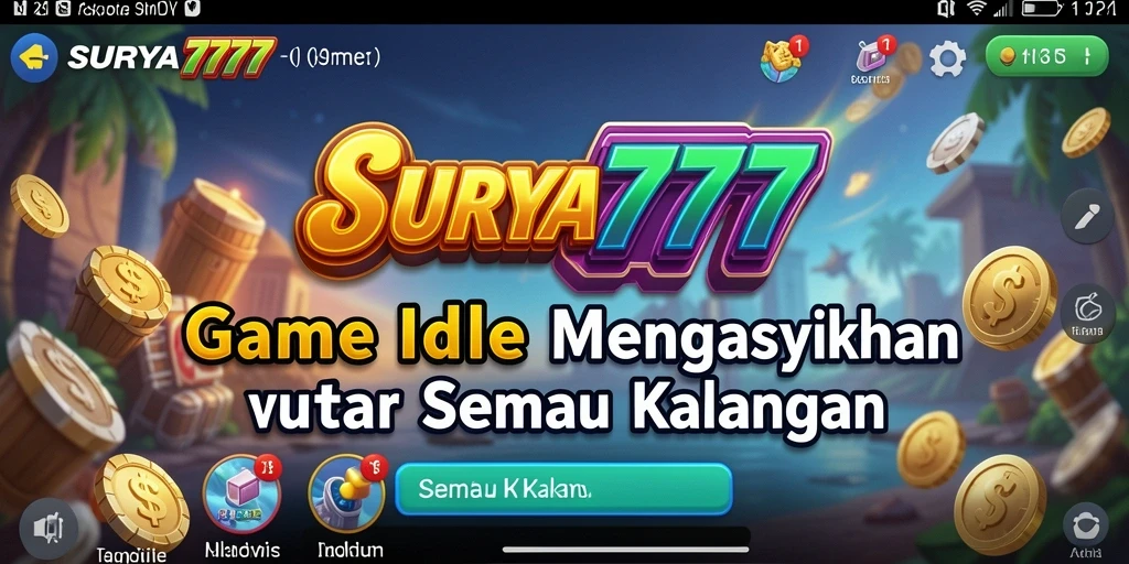 Screenshot utama SURYA777 menampilkan karakter lucu dalam gameplay Idle yang mengasyikkan.