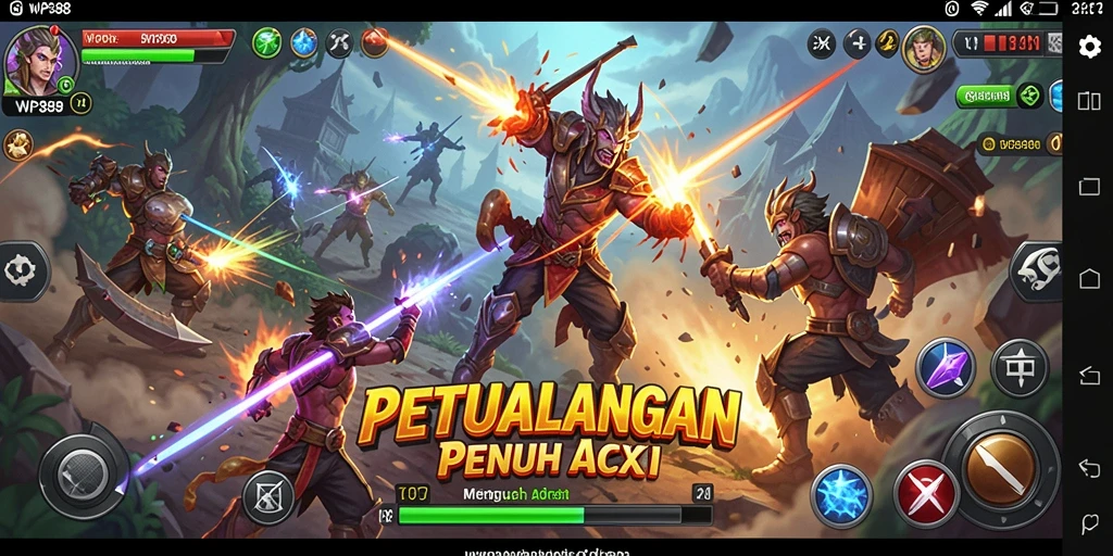Screenshot game WP888 menunjukkan pertempuran seru dan aksi yang mendebarkan.